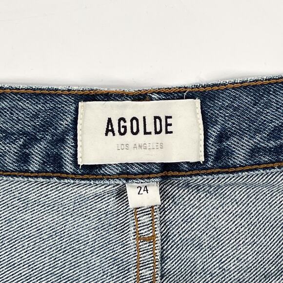 AGOLDE 90s Pinch Waist Straight Jean Lineup Women’s Size 24 High Rise Distressed - Picture 5 of 7